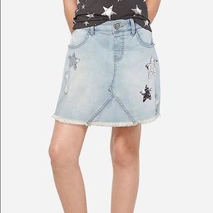 Justice Jean Skirt with Sequin Stars with Built-in Shorts I Size 14